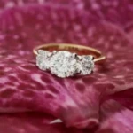 Engagement ring with 3 large diamonds